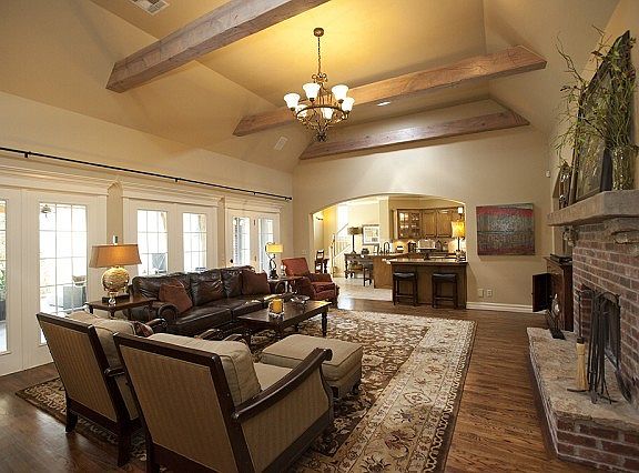 Beautiful wood beams in great room