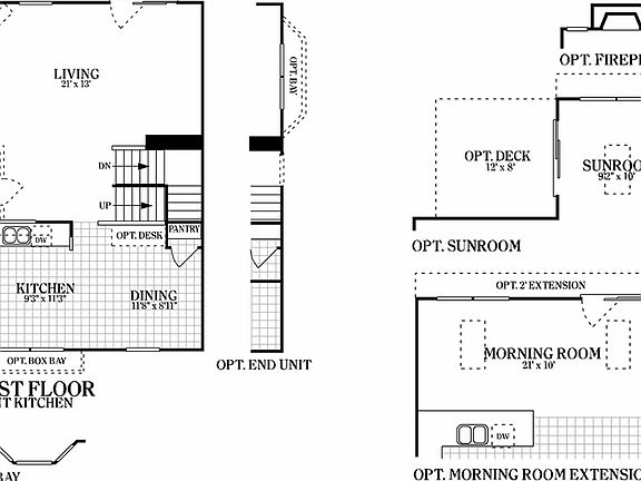 First Floor with Front Kitchen