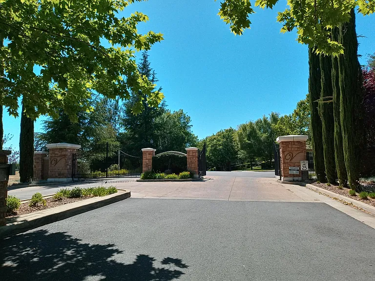 Gated entrance to community