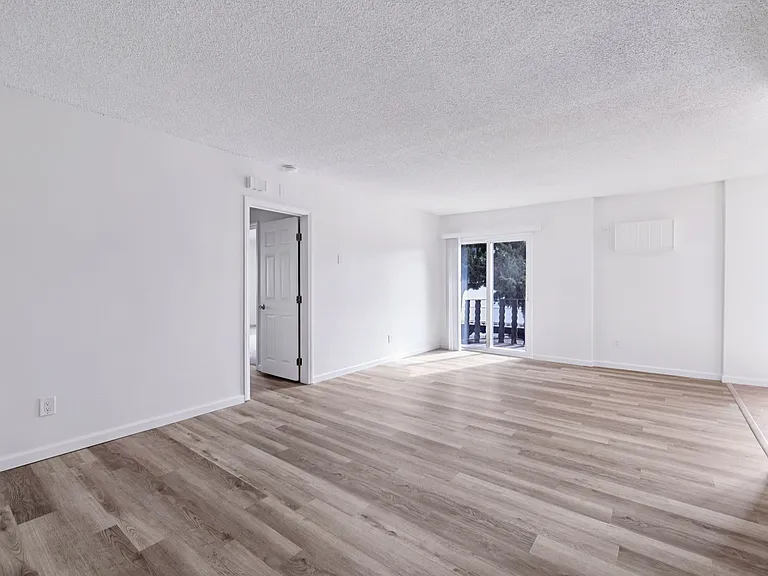 Generous living room with new floor