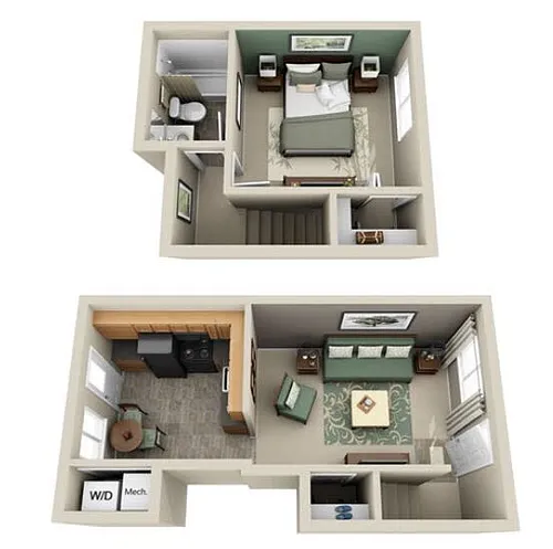 Floor plan 1 Bed/1 Bath- Phase 1