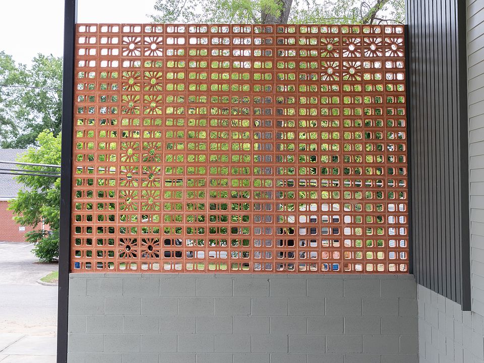 Carport feature breeze block custom wall