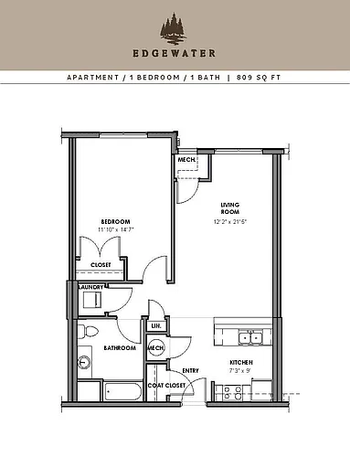 Floor plan 1 Bedroom Apartment