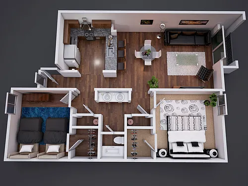 Floor plan 2 Bedrooms