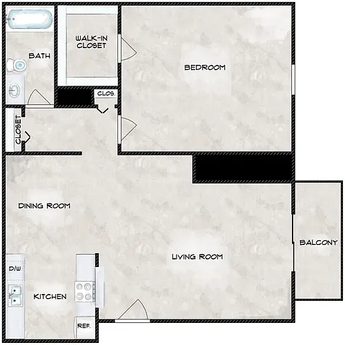 Floor plan 1BR 1BA