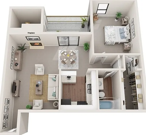 One Bedroom, 723 sqft, Patio/Balcony, Walk-in Closet, Fireplace in Selected Homes One Bedroom, 723 sqft, Patio/Balcony, Walk-in Closet, Fireplace in Selected Homes