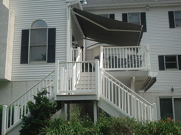 Deck and Patio feature retractible awnings