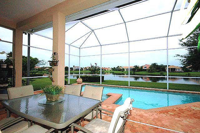 Heated pool and spa overlooking lake