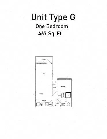 Floor plan One Bedroom G