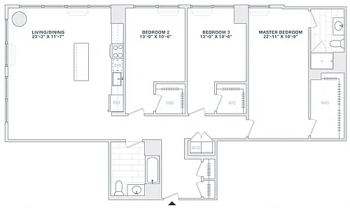 Floor plan 3 BED 2 BATH 1625 RSF