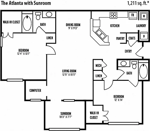 Floor plan Atlanta Sunroom