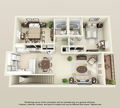 Floor plan Classic Style Two Bedroom Upstairs