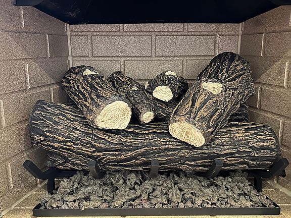 Newly refurbished gas fireplace