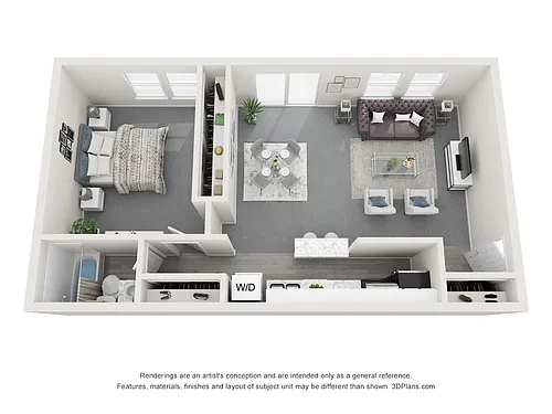 Floor plan Renovated 1 Bedroom Garden