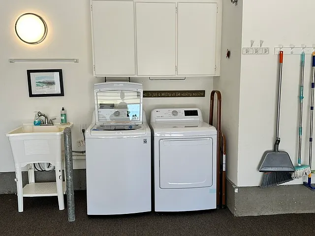 Garage - LG washer & dryer, and Garage sink.