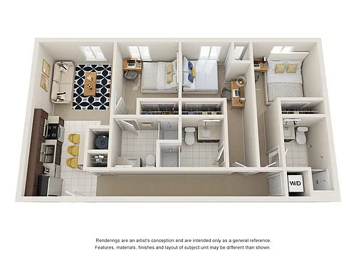 Floor plan 3BR/3BA - Premium