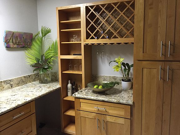 Kitchen "nook" and wine storage area (decor not included)