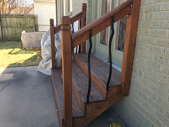 Custom railing on back patio