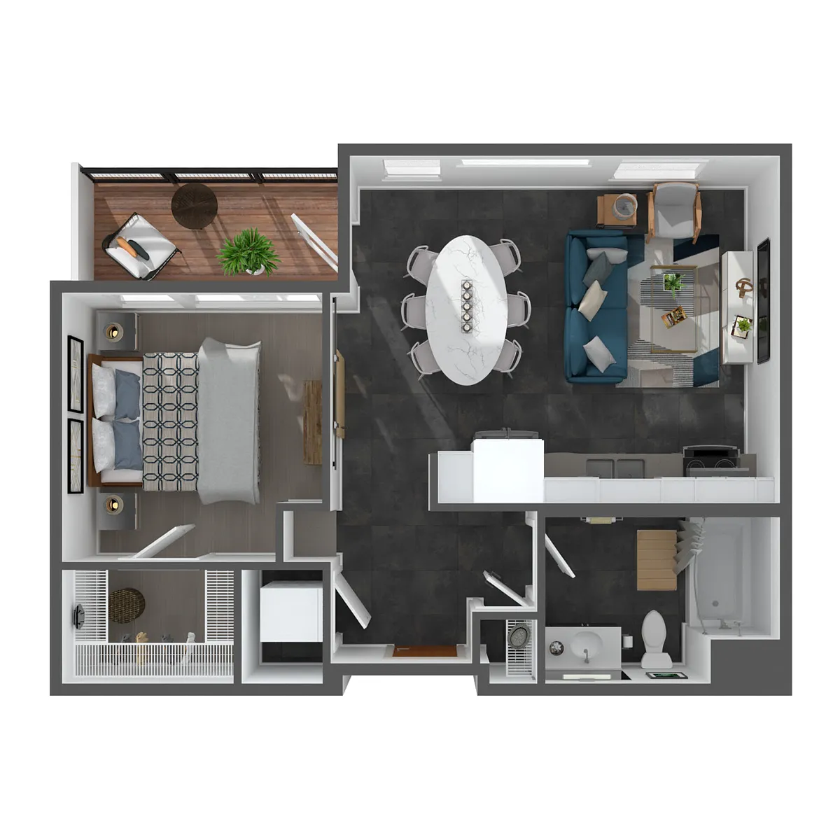Floor plan 1 Bed/1 Bath-A4