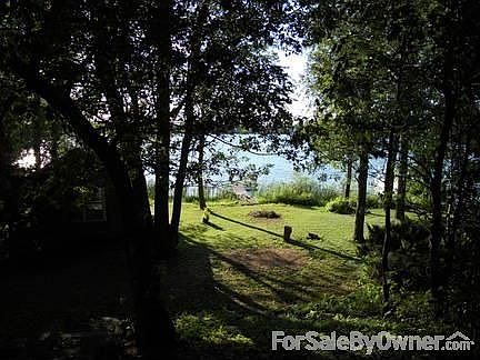 View looking down toward lake.