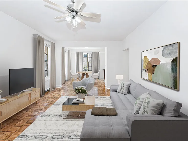 Living and dining (virtually staged)