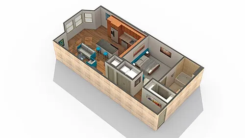 Floor plan 1 BR x 1 BA - B