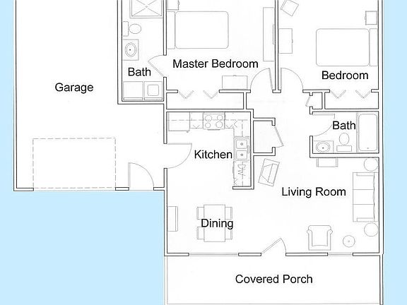 985 sq. ft. Floor Plan