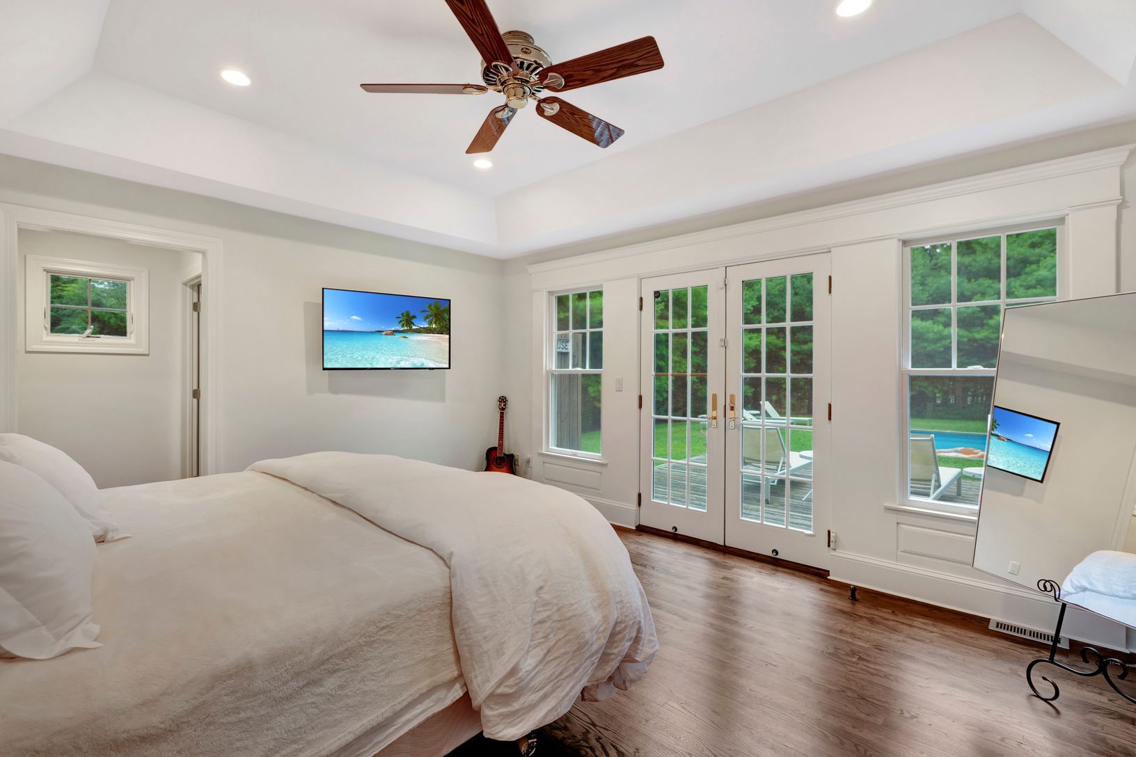  Primary Suite with French Doors to Pool & Outdoor Shower