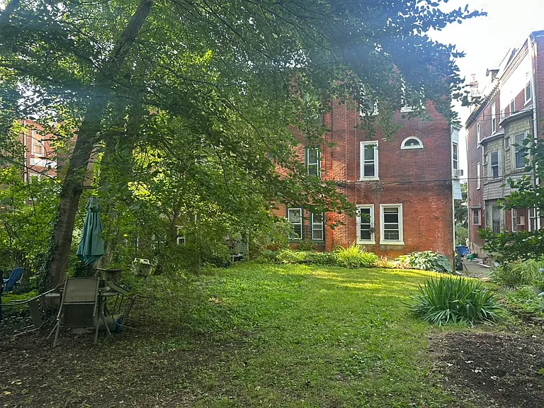 Back yard looking towards front of house