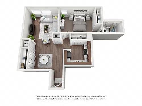 Floor plan 1 Bed 1 Bath