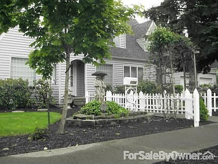 Pleasant landscaping; not difficult to upkeep.