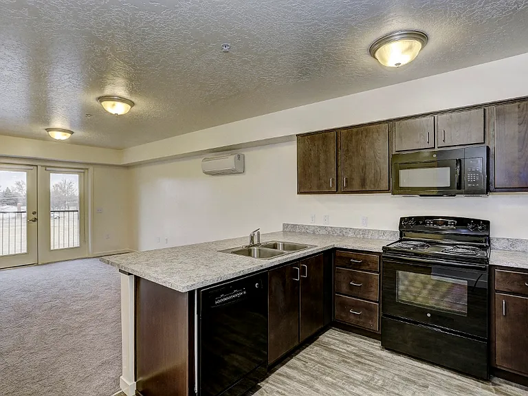 Kitchen with external doors
