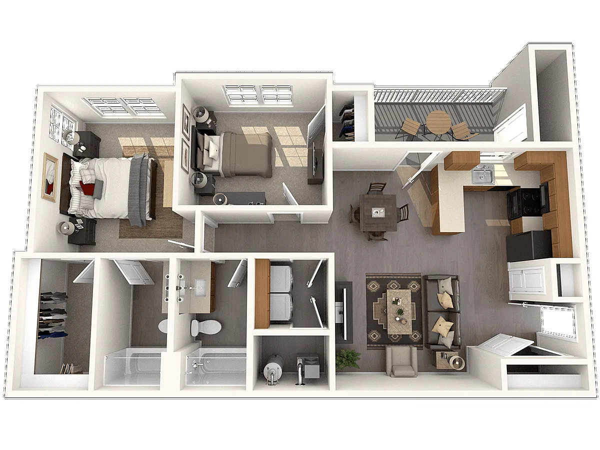 Floor plan Renovated 2x2