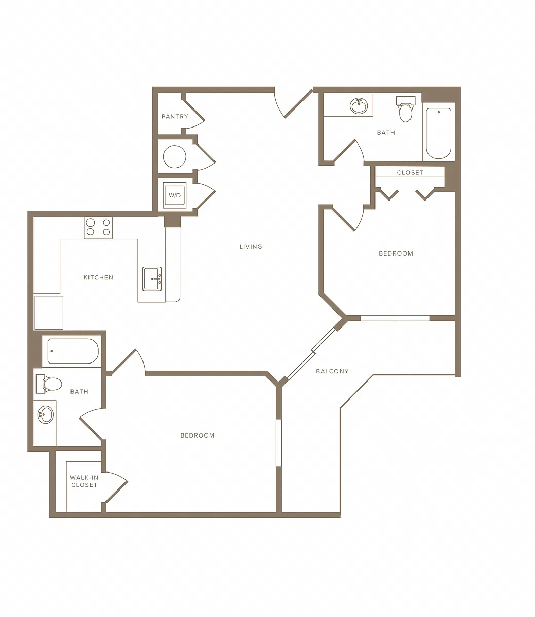 Floor plan 2 Bed/2 Bath-B02