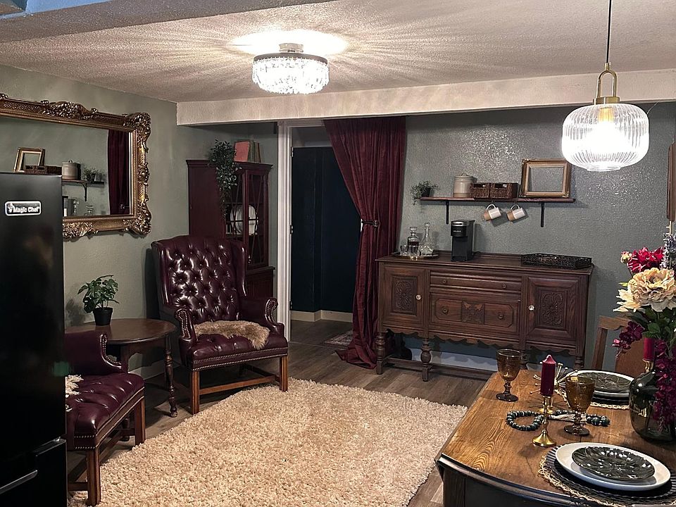 living room and dining room, looking toward bedroom