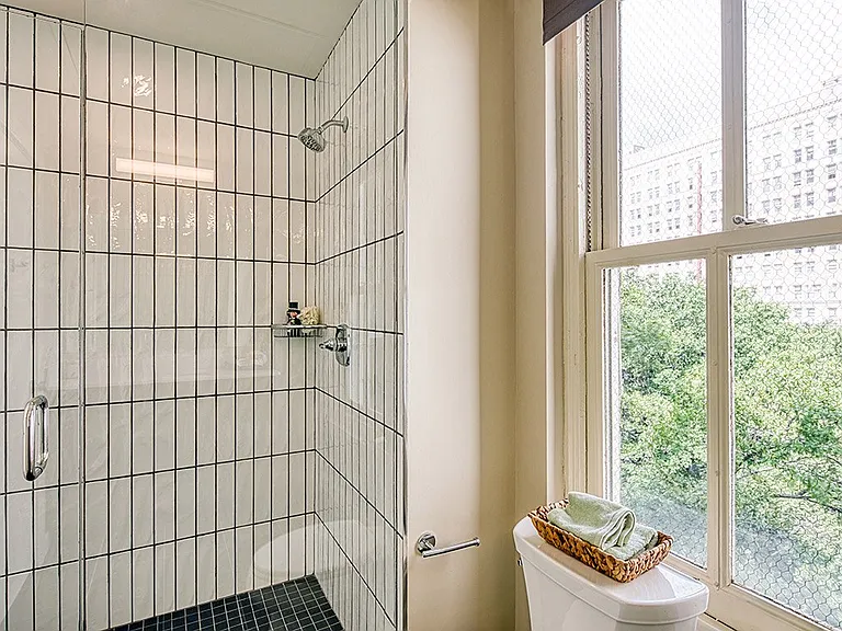 Subway tiles in shower