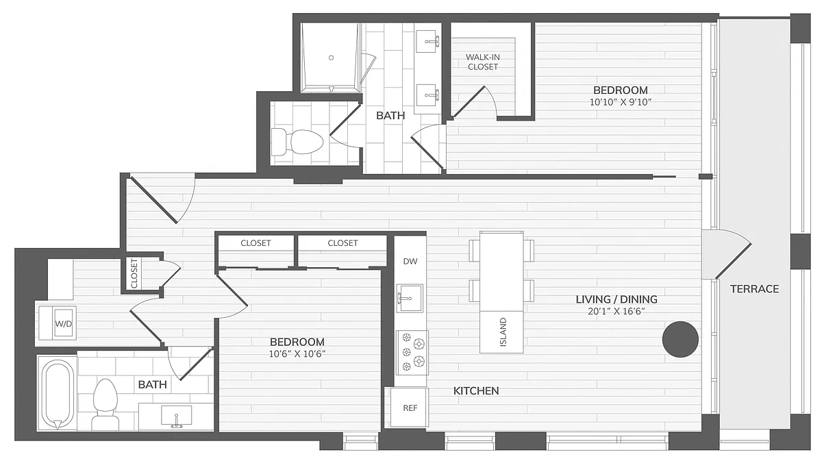 Floor plan 2 Bed/2 Bath-B3_Intersect at O