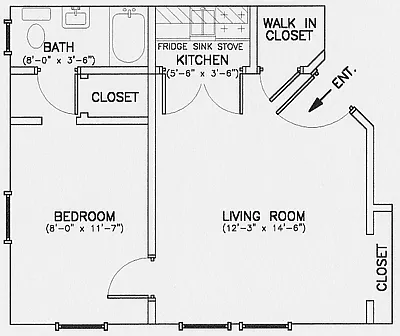 Floor plan 1 Bedroom
