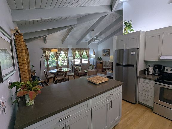 Kitchen island is on wheels so can me moved as needed