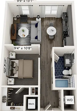 S1 | Studio | 620 sf S1 | Studio | 620 sf