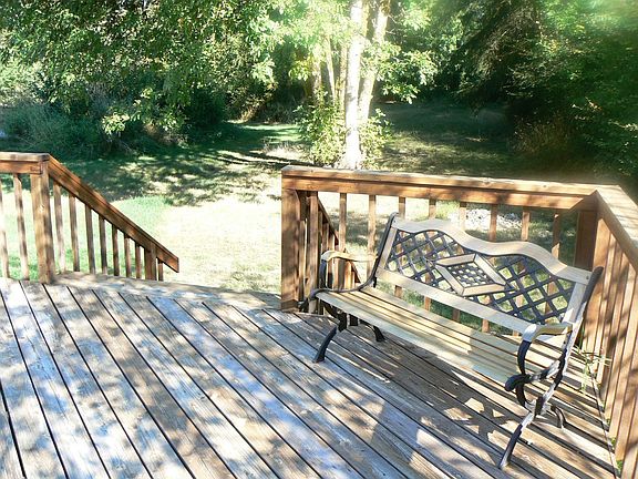 deck, down to backyard.
