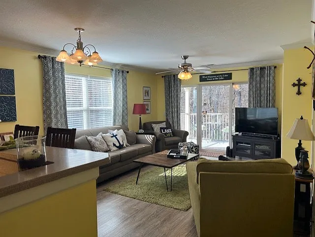Fully firnished condo living area. - 189 Williams Rd #A-3