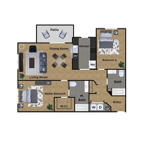 Floor plan 2X2 B