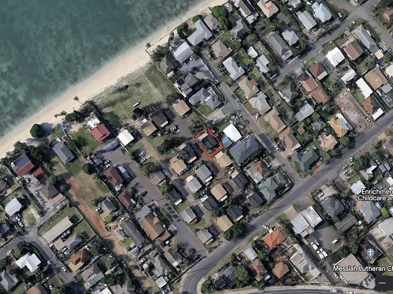 Our beach bungalow is highlighted in red.