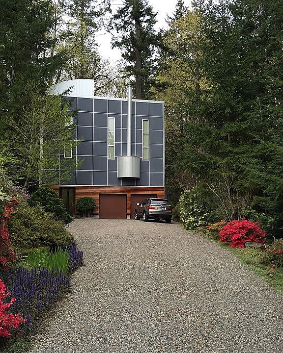 Looking down the driveway.