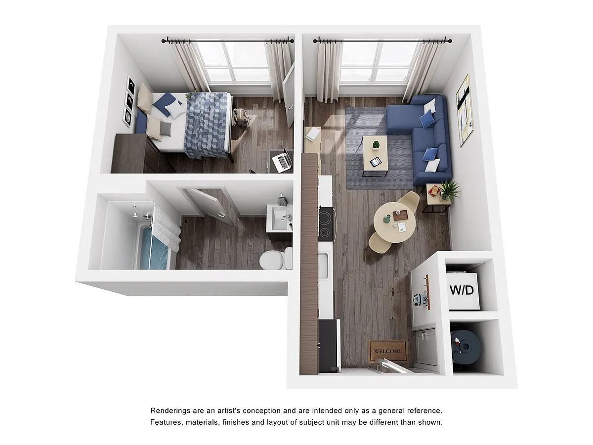 Floor plan 1x1B