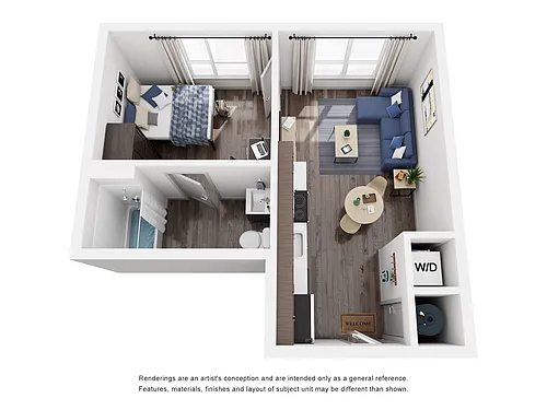 Floor plan 1x1B