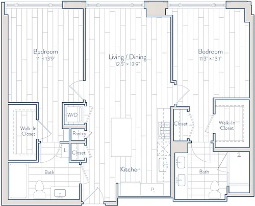 Floor plan 2 Bed/2 Bath-E21-2