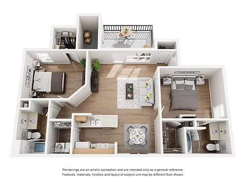 Floor plan Two Bedroom Two Bath A