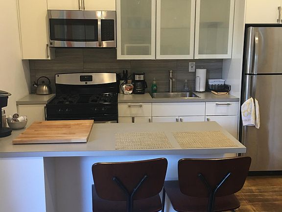Seating for two at the kitchen island.